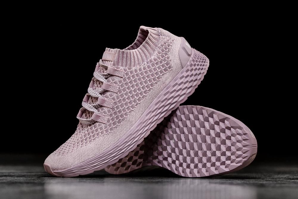 Chaussure Running NOBULL Femme Violette - Chaussures NOBULL Lilac Knit Runner,France (7139-NCOBH)